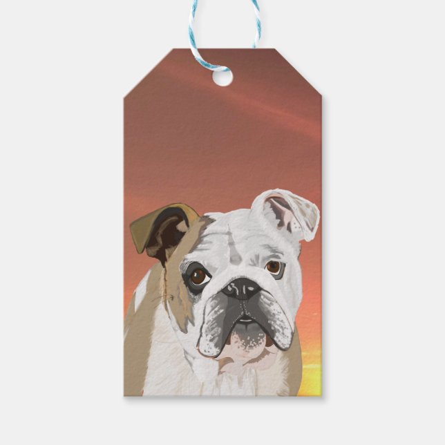 Engelska bulldog presentetikett (Framsidan)