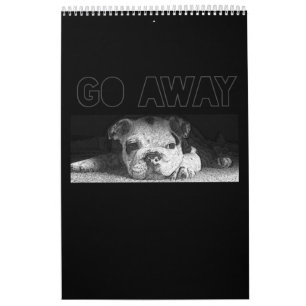 Engelska bulldog Puppy Social Avstånd Go Away Kalender