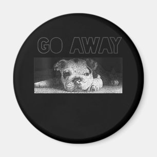 Engelska bulldog Puppy Social Avstånd Go Away Magnet