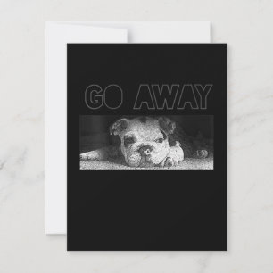 Engelska bulldog Puppy Social Avstånd Go Away Tack Kort