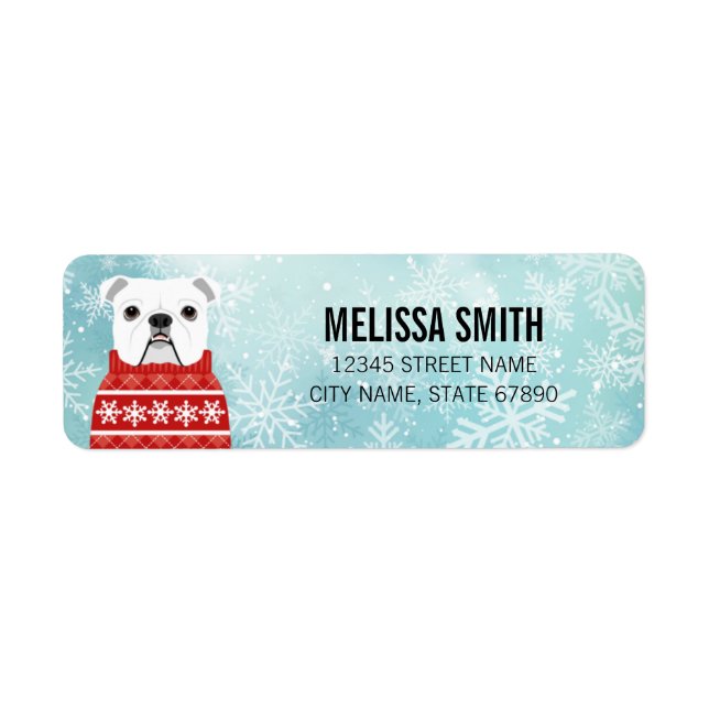 Engelska Bulldog-Returetiketter Returadress Etikett (Framsidan)