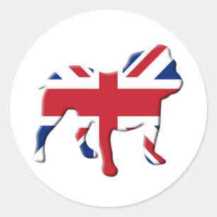 Engelska bulldog runt klistermärke