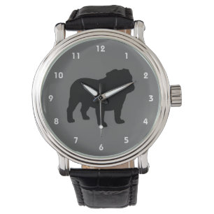Engelska Bulldog Silhouette Armbandsur