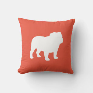Engelska bulldog Silhouette Cute Hund älskare Kudde