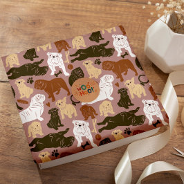 Engelska Bulldog Silhouette i bruna toner Presentpapper