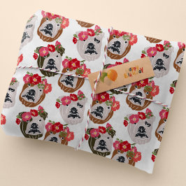 Engelska Bulldog Silhouette Tecknad Head Presentpapper