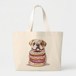 Engelska Bulldog Sprinkled Donuts Jumbo Tygkasse