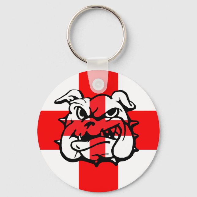 Engelska Bulldog St George's Day English Nyckelring (Framsida)