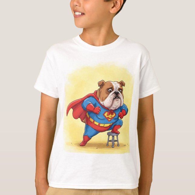 Engelska bulldog - Superhjälten, Natasha Us T Shirt (Framsida)