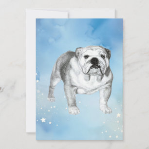 Engelska Bulldog teckning Inbjudningar