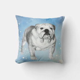 Engelska Bulldog teckning Kudde