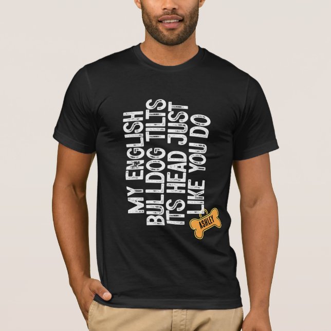 Engelska Bulldog Tlits-huvud som du hund T-Shirt (Framsida)