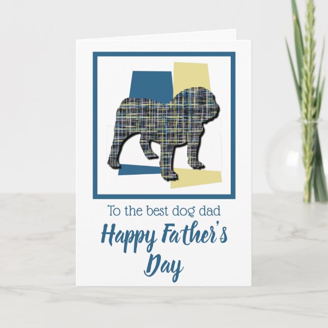 Engelska Bulldog TriColor Far's Day Kort (Framsida)
