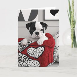 Engelska bulldog Valentine Card Tack Kort
