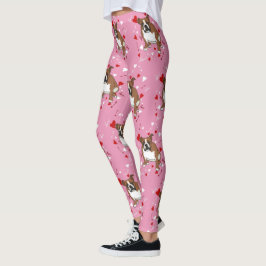 Engelska bulldog Valentines day Leggings