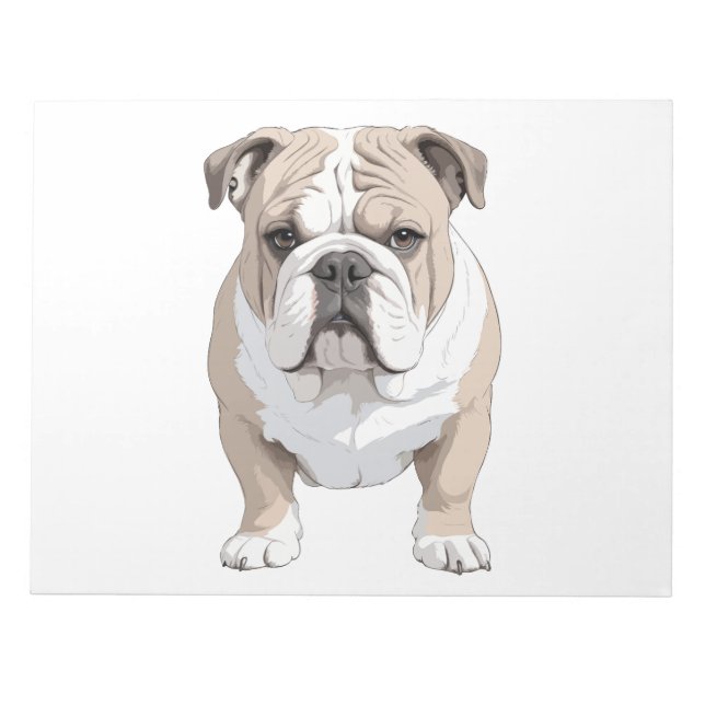 Engelska Bulldog Vector Art med Vibrant Färg Anteckningsblock (Framsida)