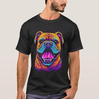 Engelska Bulldog Vintage Stil T Shirt
