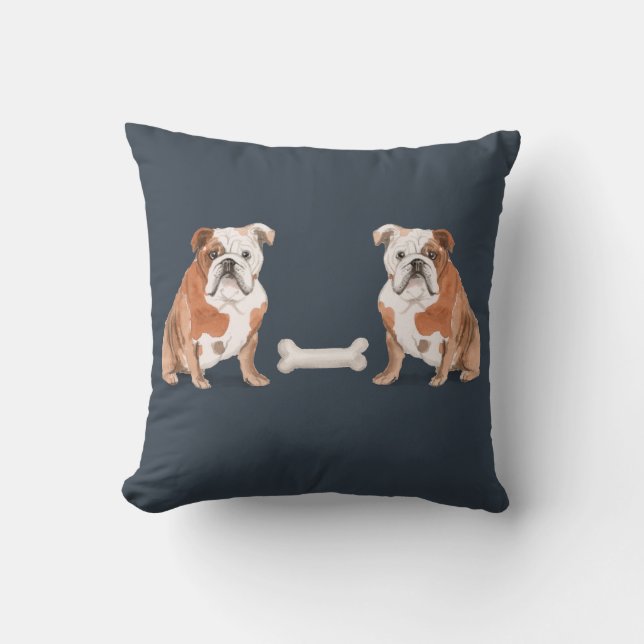 Engelska bulldog Vs English Bulldog Kudde (Framsida)
