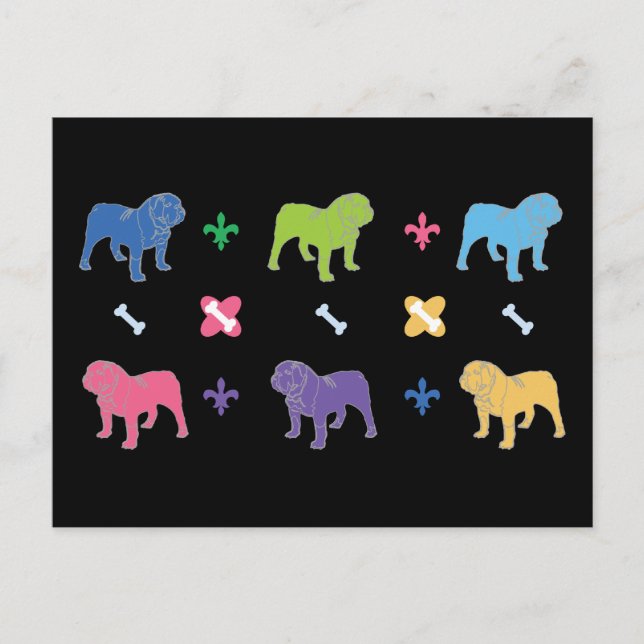 Engelska bulldog vykort (Framsida)