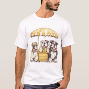 Engelska bullhundar som kör ett legostativ t shirt