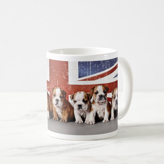 Engelska bullhundvalpar kaffemugg (Framsida höger)