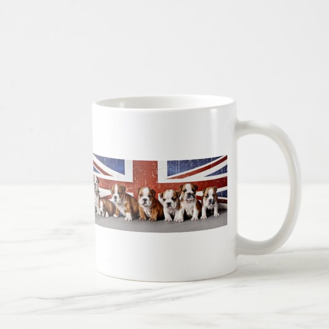 Engelska bullhundvalpar kaffemugg (Höger)