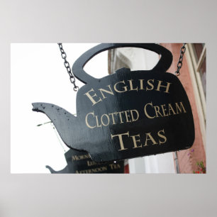 Engelska Clotted Cream Tea-tecken Poster