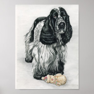 Engelska Cocker Spain Hund Art Print Poster