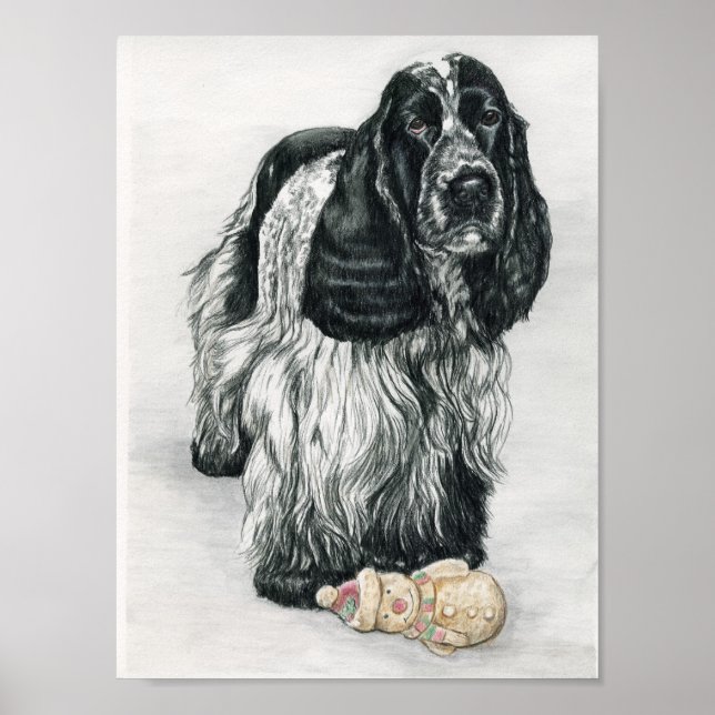 Engelska Cocker Spain Hund Art Print Poster (Framsidan)