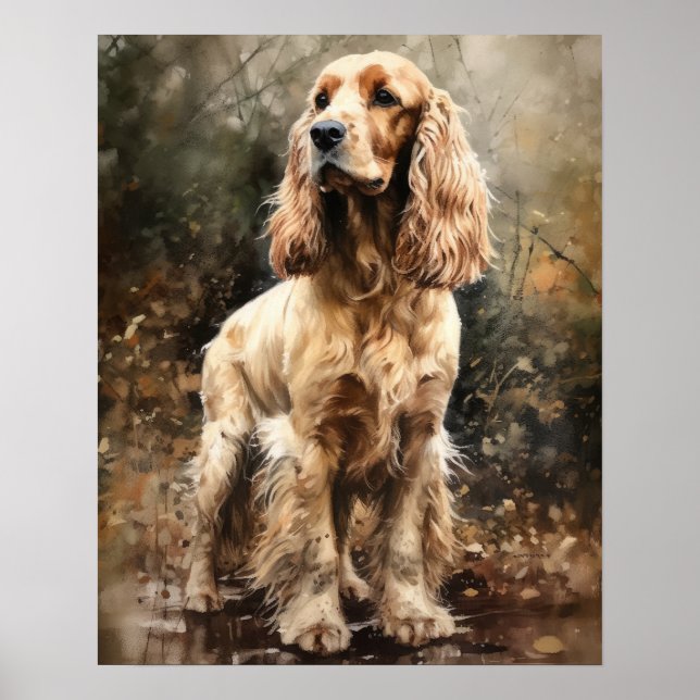 Engelska Cocker Spain Hund Art Print Poster (Framsidan)