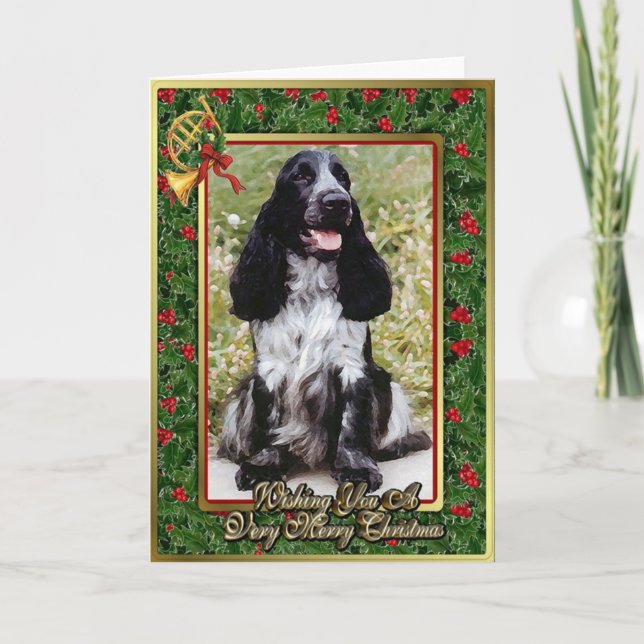 Engelska Cocker Spain Hund Blank julkort Helgkort (Framsida)