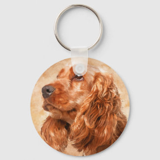 Engelska Cocker Spain Hund Digital Art Nyckelring