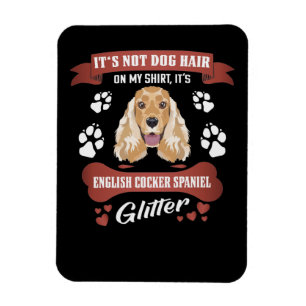 Engelska Cocker Spain Hund Hair Glitter Magnet