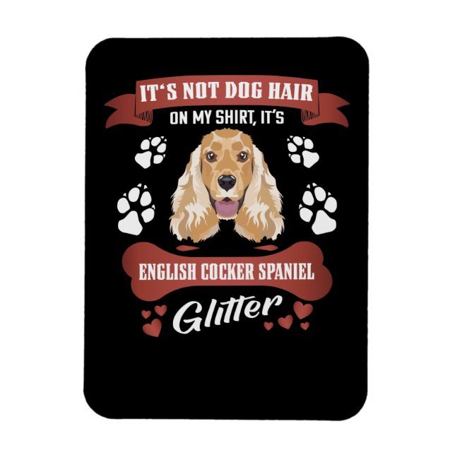Engelska Cocker Spain Hund Hair Glitter Magnet (Vertikal)