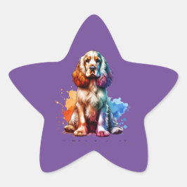 Engelska Cocker Spain Hund Stjärnformat Klistermärke