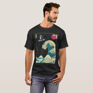 Engelska Cocker Spain Hund Surfing on a Kanagawa T Shirt