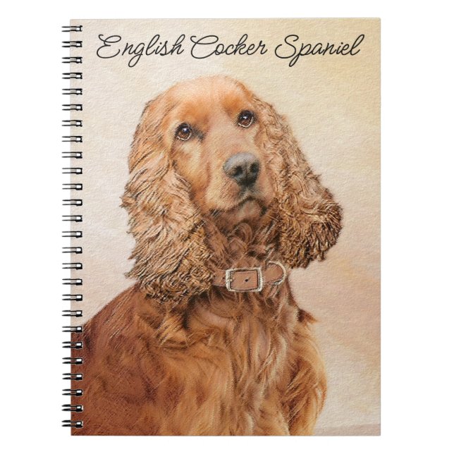 Engelska Cocker Spain Painting - Original Hund Art Anteckningsbok (Framsidan)