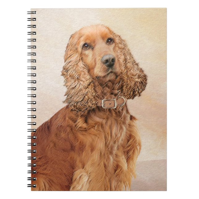 Engelska Cocker Spain Painting - Original Hund Art Anteckningsbok (Framsidan)