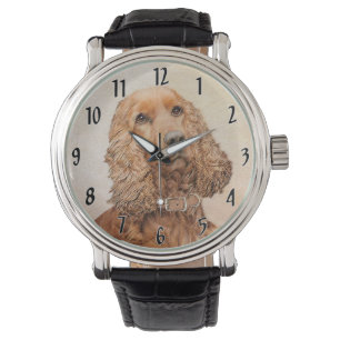 Engelska Cocker Spain Painting - Original Hund Art Armbandsur