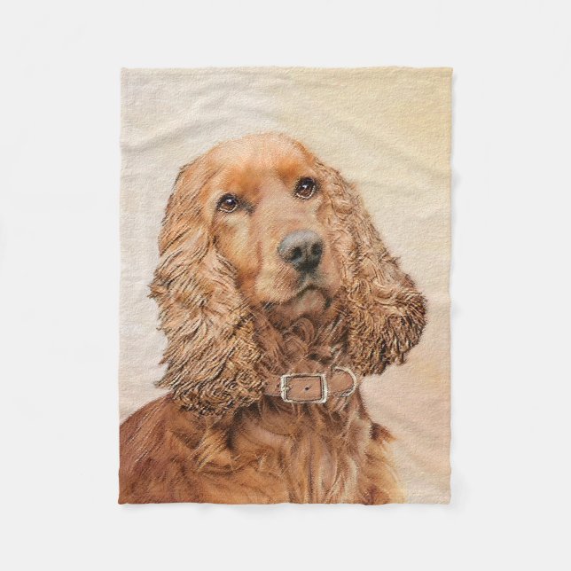 Engelska Cocker Spain Painting - Original Hund Art Fleecefilt (Framsidan)