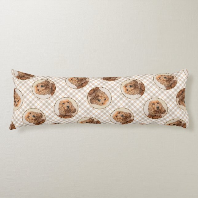 Engelska Cocker Spain Painting Original Hund Art Kroppskudde (Framsidan)