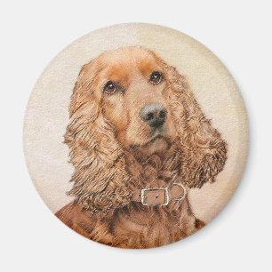 Engelska Cocker Spain Painting - Original Hund Art Magnet