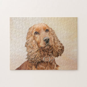 Engelska Cocker Spain Painting - Original Hund Art Pussel