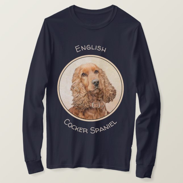 Engelska Cocker Spain Painting - Original Hund Art T Shirt (Design framsida)