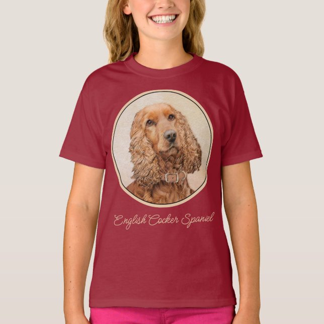 Engelska Cocker Spain Painting - Original Hund Art T Shirt (Framsida)