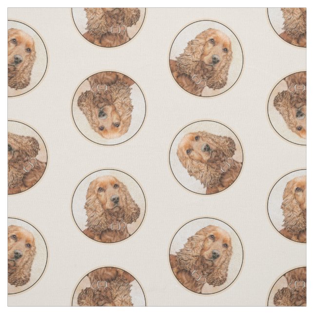 Engelska Cocker Spain Painting Original Hund Art Tyg (Provkarta)