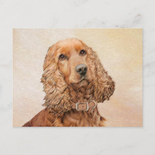 Engelska Cocker Spain Painting - Original Hund Art Vykort
