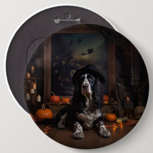Engelska Cocker Spain Pumpkins Halloween Scary Knapp