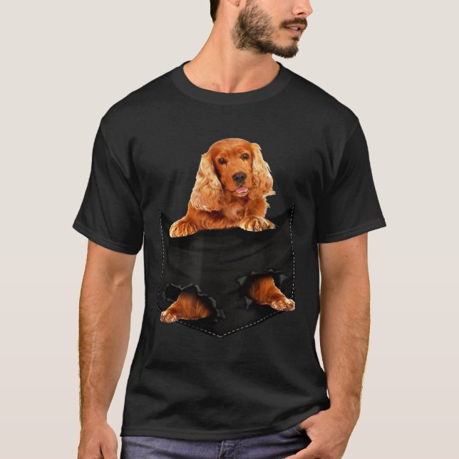 Engelska Cocker Spain Red Pocket Mid T Shirt (Framsida)