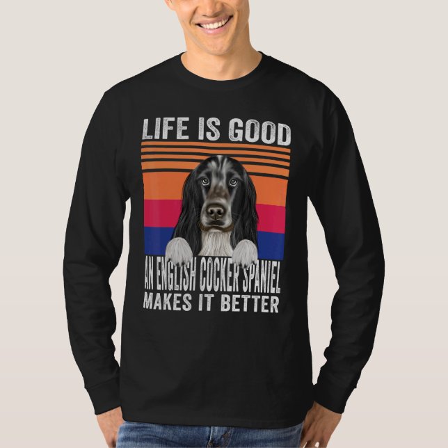 Engelska Cocker-spanjorer gör din livs Bra Vinta T Shirt (Framsida)